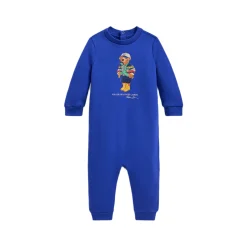 New POLO RALPH LAUREN Bear Logo Fleece Overalls 3-9 Months
