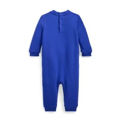 New POLO RALPH LAUREN Bear Logo Fleece Overalls 3-9 Months