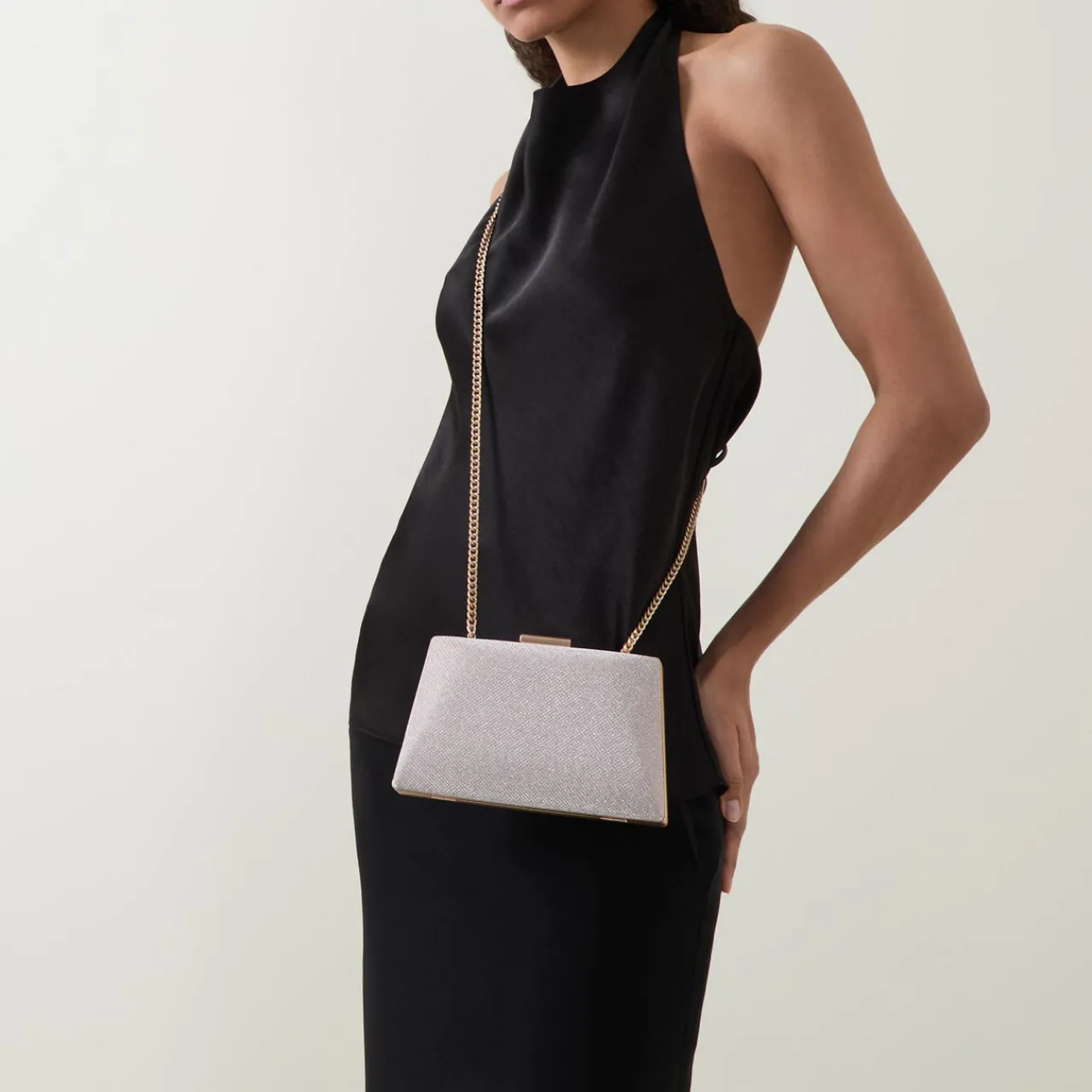 New DUNE LONDON Bellaria Metallic Clutch