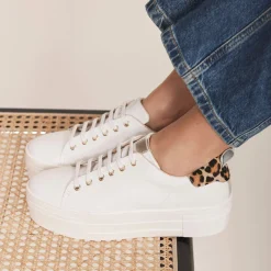 Belle Leopard Platform Trainers