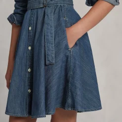 Belted Denim Shirt Dress 6-14 Years