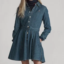 Belted Denim Shirt Dress 6-14 Years