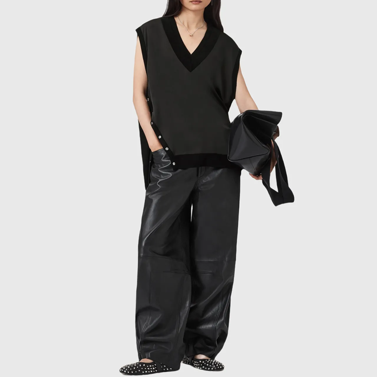 Outlet ALLSAINTS Bern Stud Vest