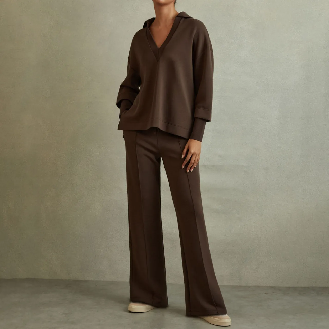 Discount REISS Bernie Open-Collar Sweatshirt