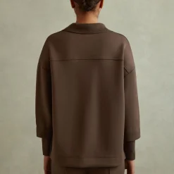 Discount REISS Bernie Open-Collar Sweatshirt