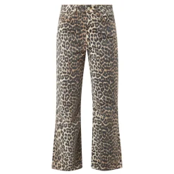 Outlet GANNI Betzy Leopard Print Cropped Jeans