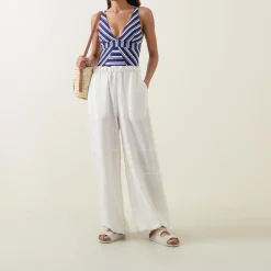 Biarritz Striped Panel Swimsuit