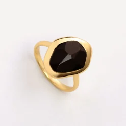 Black Onyx Stepping Stone Ring