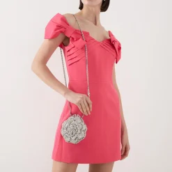 Hot DUNE LONDON Bling Floral Diamante Embellished Clutch