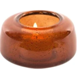 New LUZ Blown Bubble Glass T-Light Holder