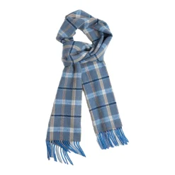 Sale FOXFORD Blue & Mink Check Lambswool Scarf
