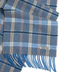 Sale FOXFORD Blue & Mink Check Lambswool Scarf