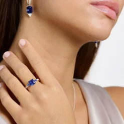 Sale THOMAS SABO Blue & White Stones Ring