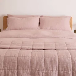Blush Linen Quilted Blanket