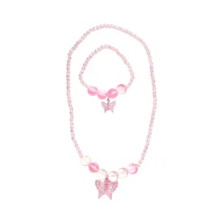 Online GREAT PRETENDERS Boutique Holo Pink Crystal Two-Piece Bracelet & Necklace Set