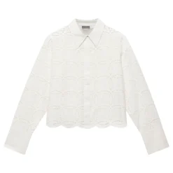 Online MINT VELVET Broderie Cropped Shirt