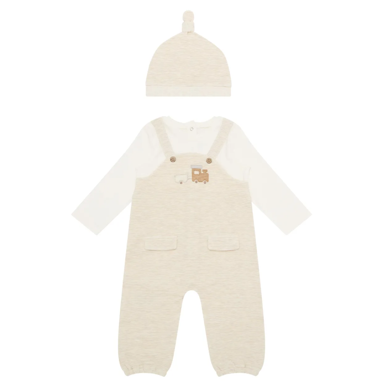 Bunny Dungarees & Hat Two-Piece Set
