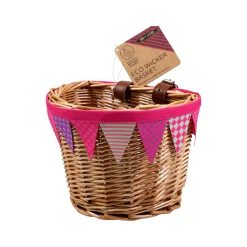 Bunting Trim Wicker Basket