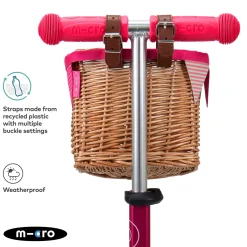 Bunting Trim Wicker Basket