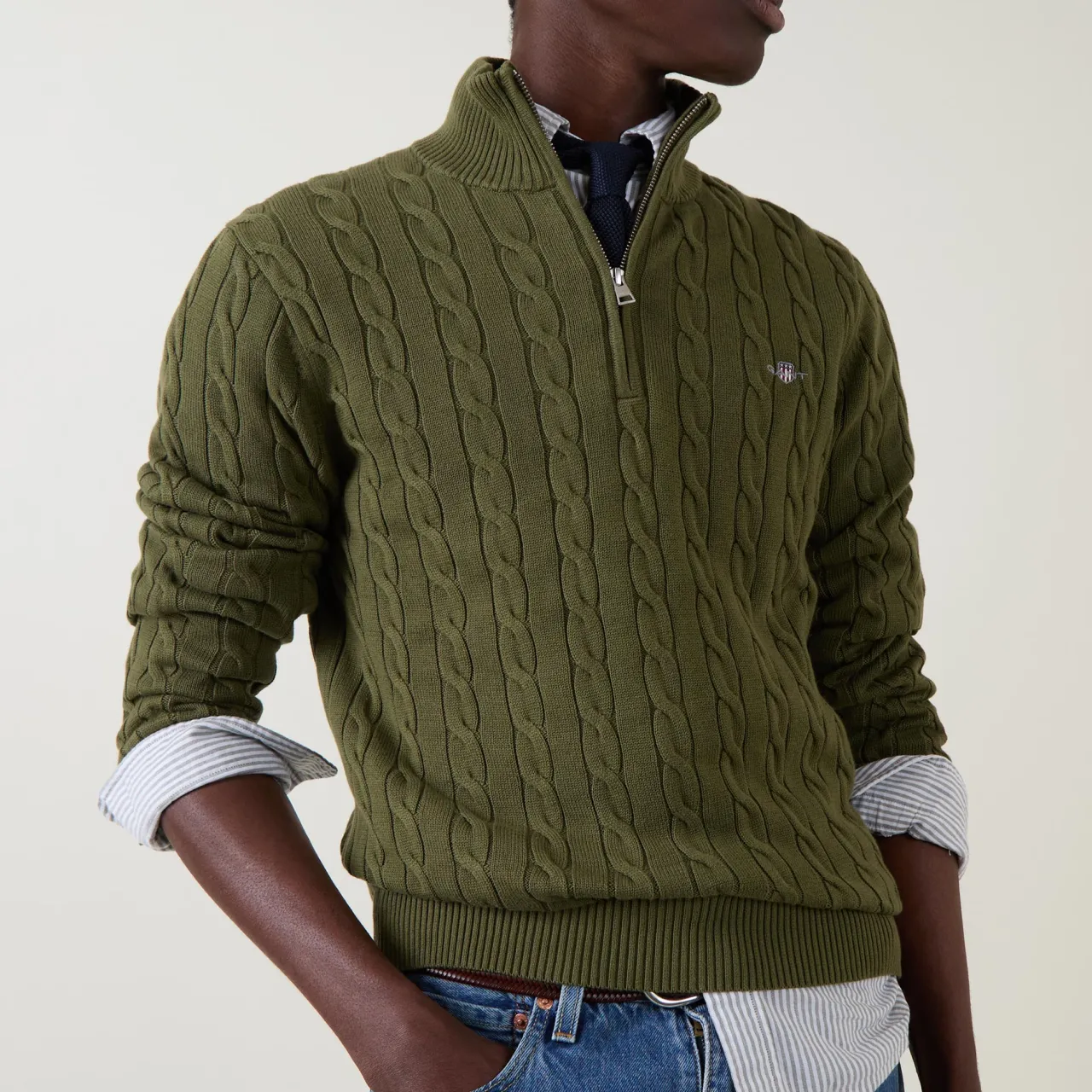 Discount GANT Cable Half-Zip Sweater