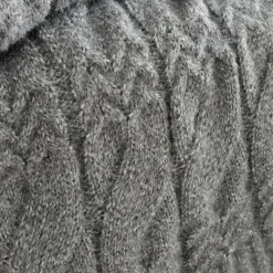 Discount BIANCA Cable Knit Throw Grey