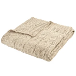 Cable Knit Throw Natural