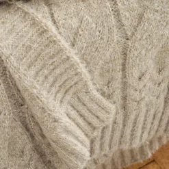 Cable Knit Throw Natural