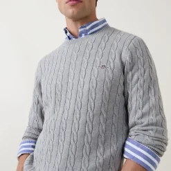 Cable-Knit Logo Sweater