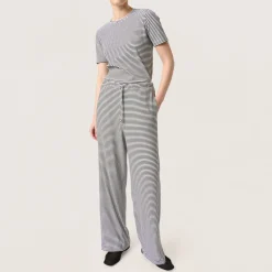 Calva High-Rise Striped Trousers