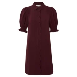 Candice Scalloped Mini Shirt Dress