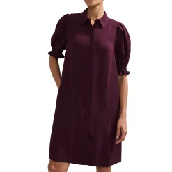 Candice Scalloped Mini Shirt Dress