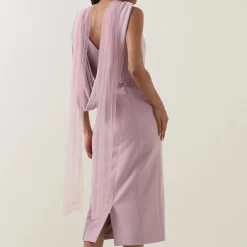 Cape-Sleeve Pencil Dress