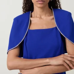 Cape-Sleeve Pencil Dress