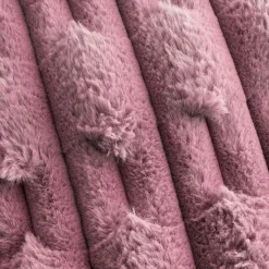 Carved Faux Fur Throw Pink