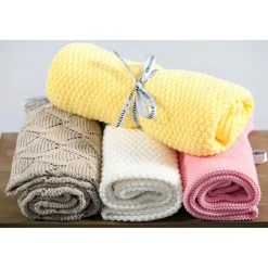 Fashion FOXFORD Cellular Cotton Baby Blanket Yellow
