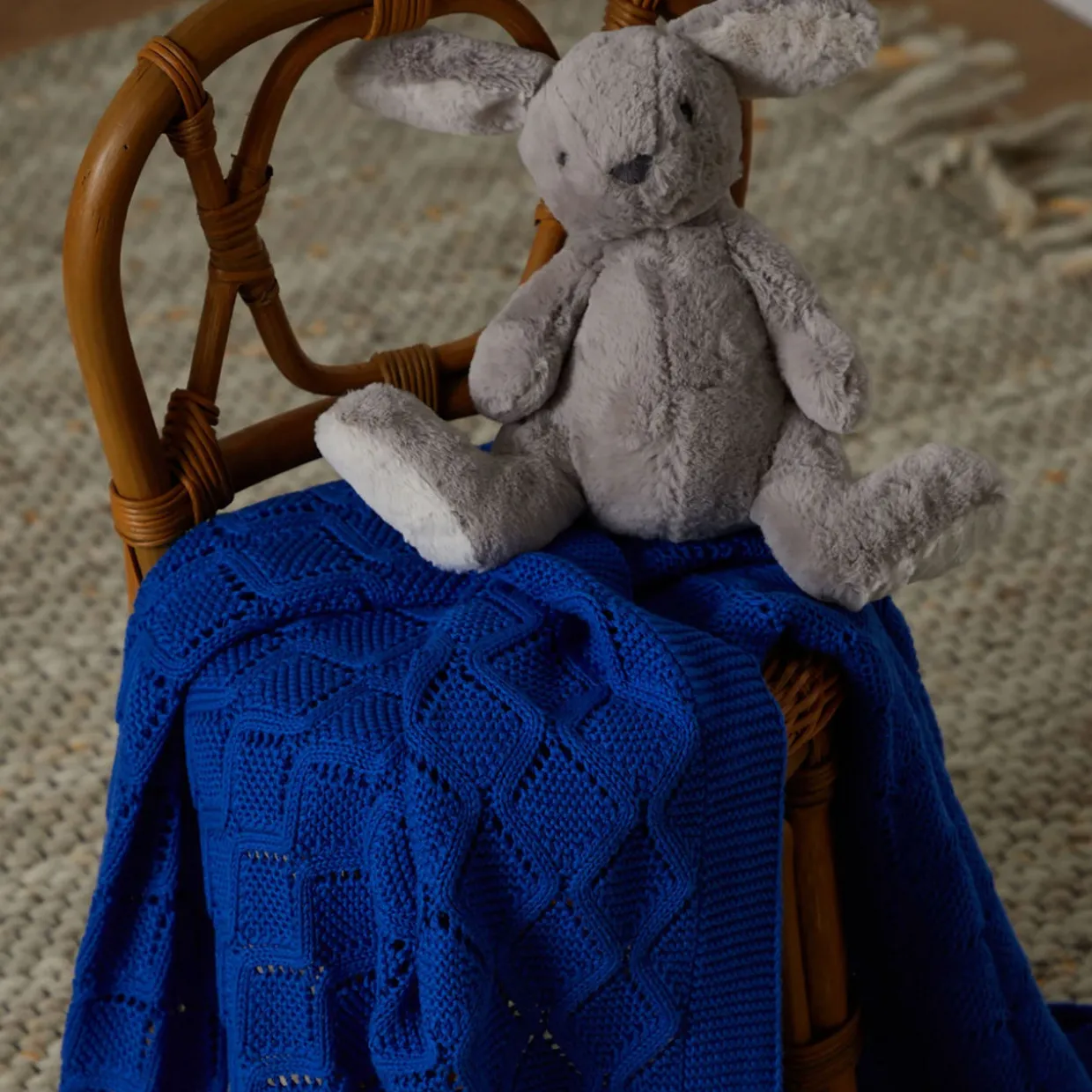 Cellular Cotton Baby Blanket Navy