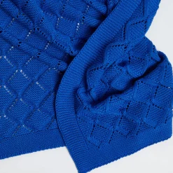 Cellular Cotton Baby Blanket Navy