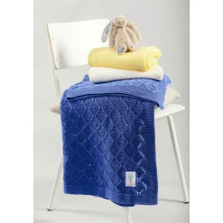 Cellular Cotton Baby Blanket Navy