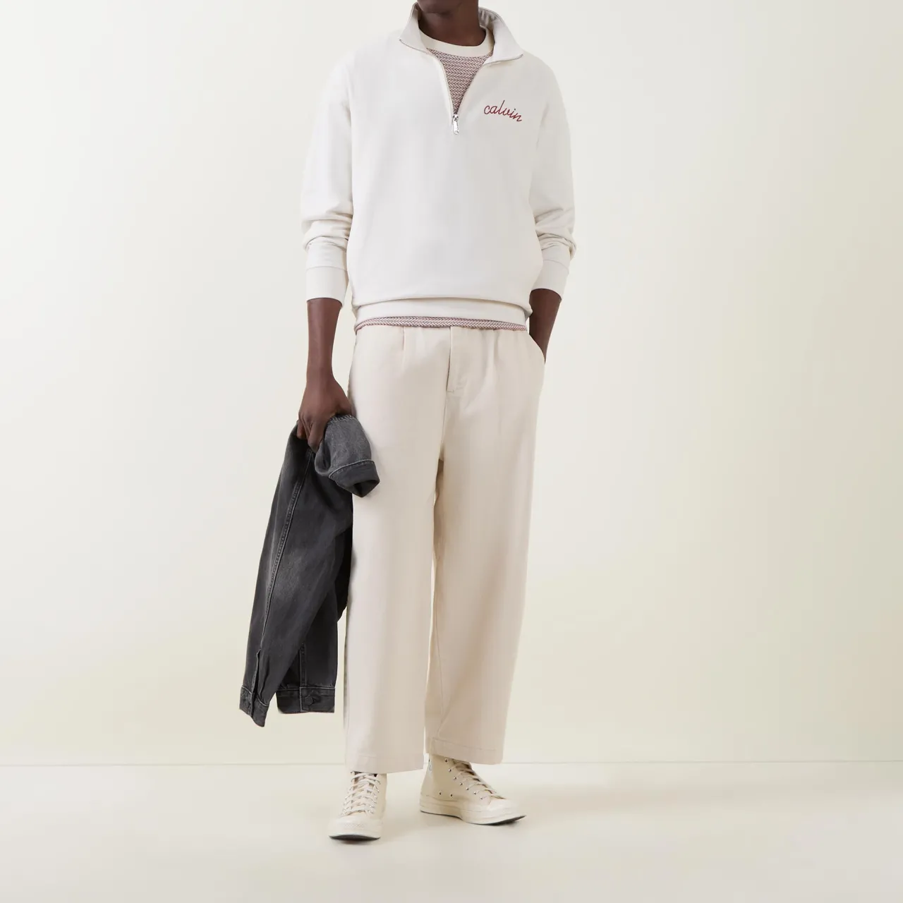 New CALVIN KLEIN JEANS Chain Stitch Logo Sweatshirt