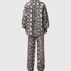 Charli High Rise Wide Leg Snake Trousers