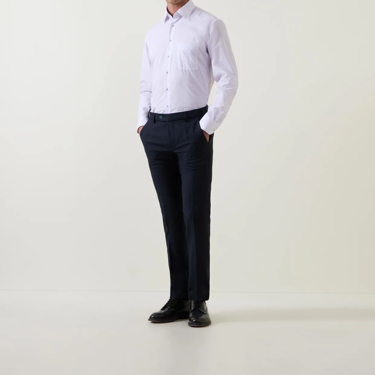 Check Pocket Single-Cuff Shirts