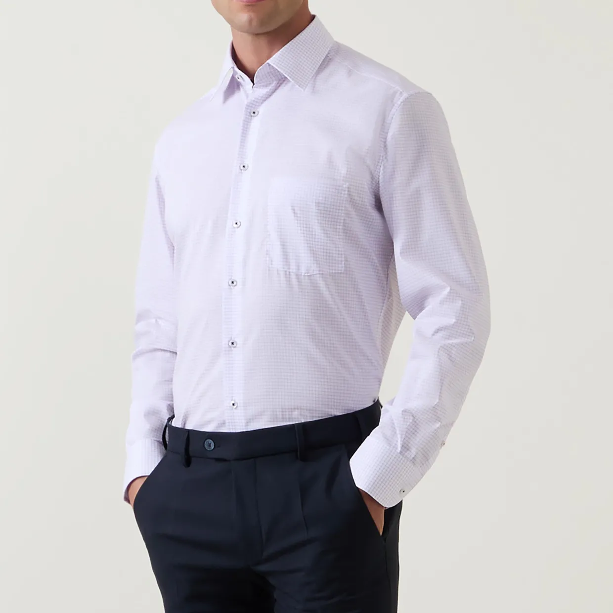 Check Pocket Single-Cuff Shirts