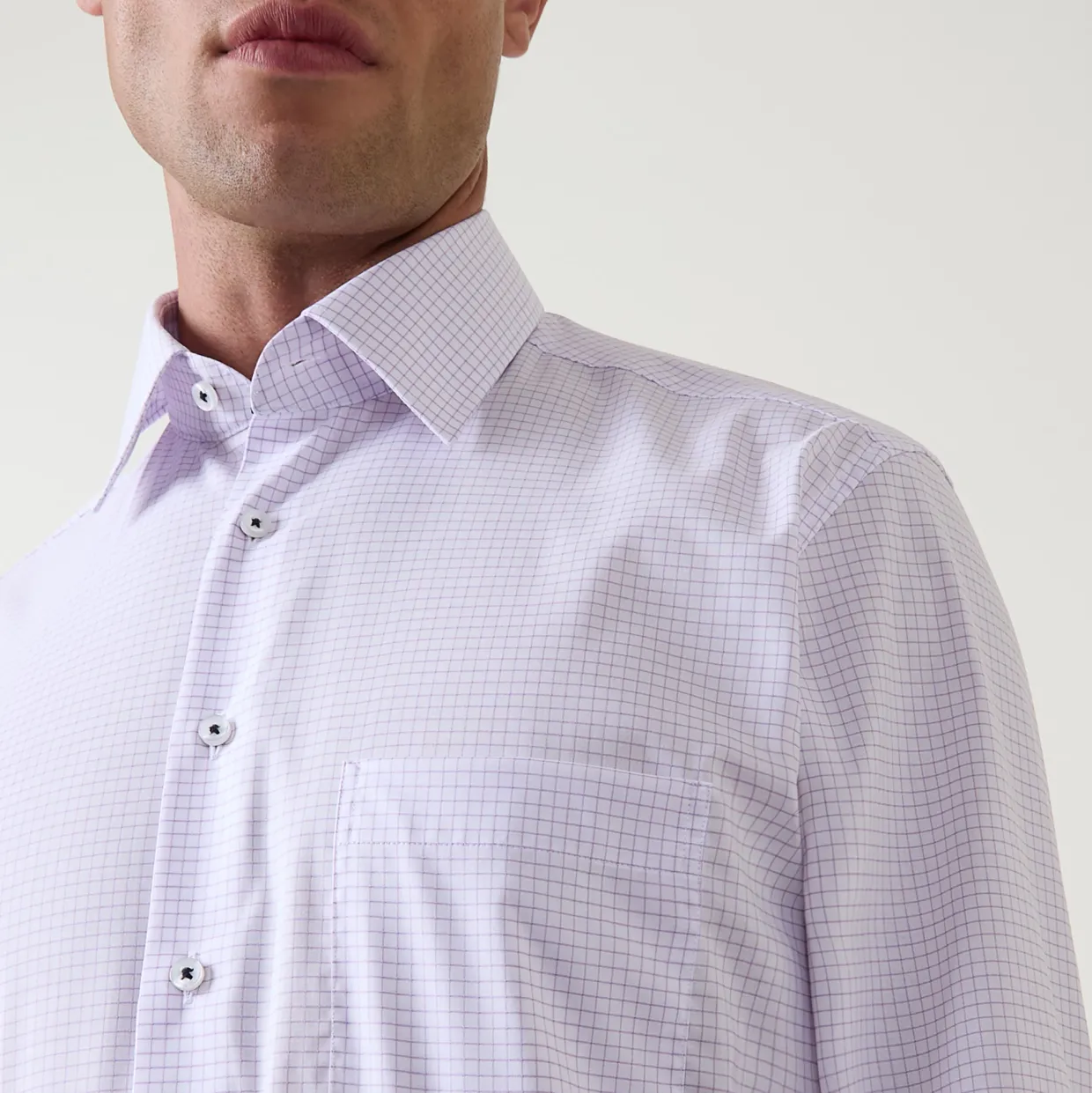 Check Pocket Single-Cuff Shirts