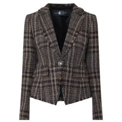 Clearance LUISA CERANO Check Single-Breasted Blazer