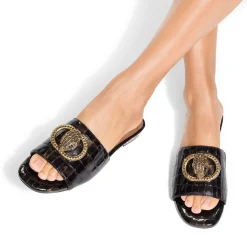 New KURT GEIGER LONDON Chelsea Croc-Effect Sandals