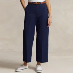 Chino Cropped Wide Leg Trousers