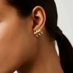 Chubby Triple Small Hoop Earrings