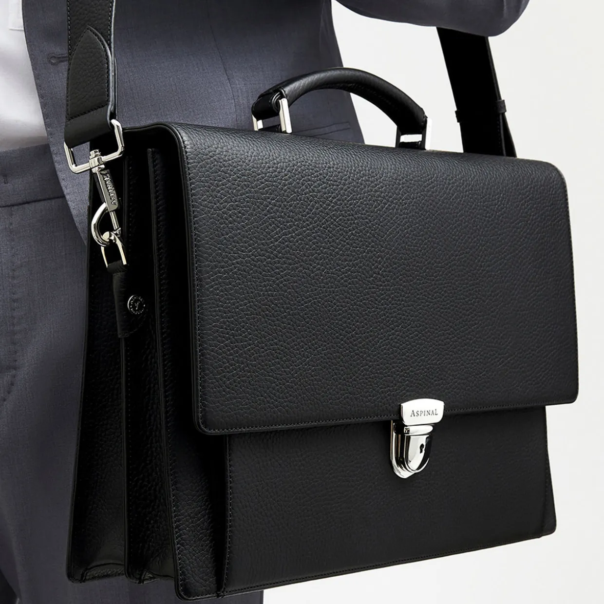 City Grained Leather Briefcase