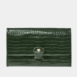 Classic Croc-Embossed Leather Travel Wallet