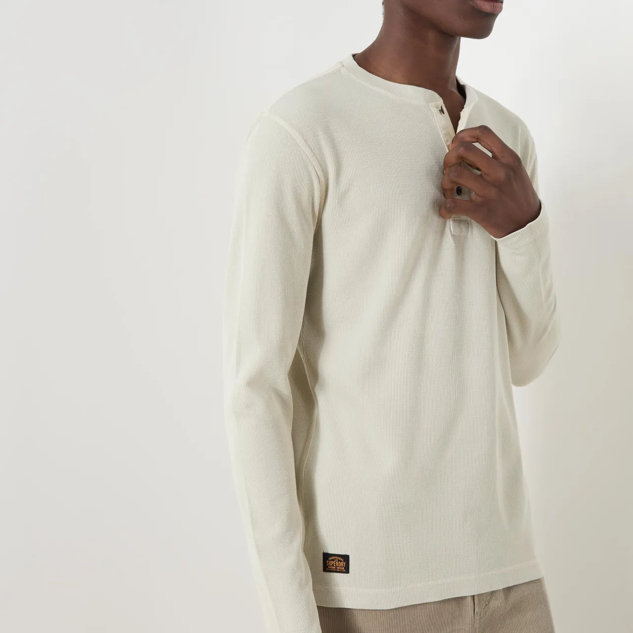 Hot SUPERDRY Classic Vintage Logo Henley Top